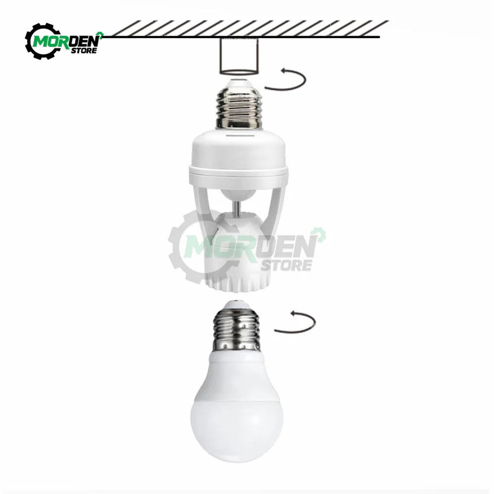 convertisseur led e27 pire capteur mouvement douille lampe moderne instruction blanc