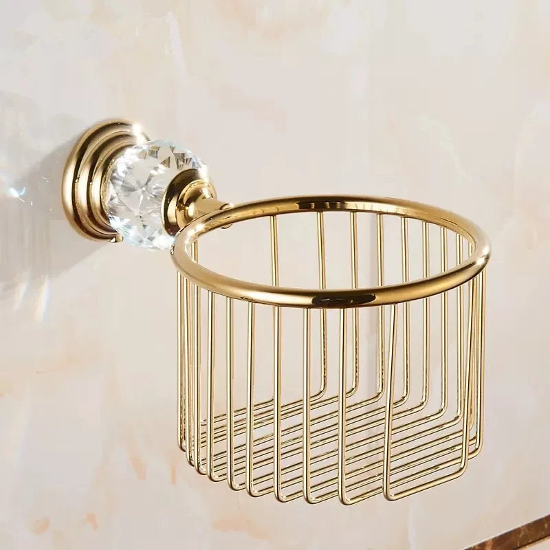 accessoires salle bain or strass classique porte serviettes porte papier toilette