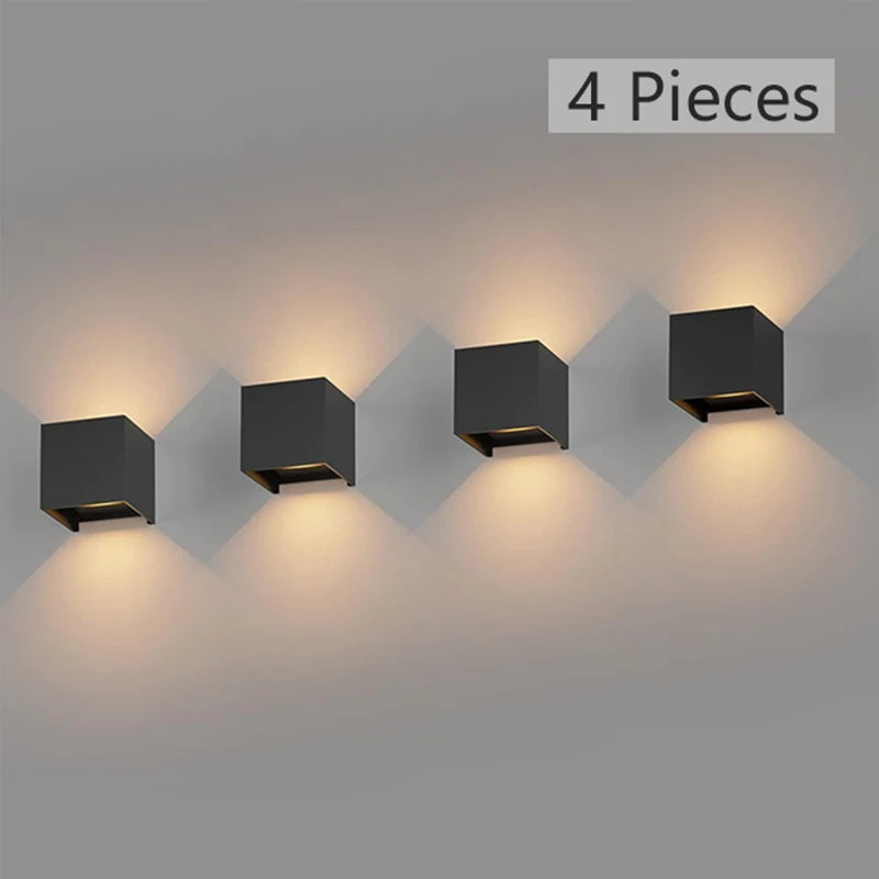 applique murale moderne noire ip65 étanche 9w led 249lm fixations chambre cuisine