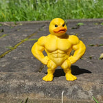 statue canard musclé jaune orange 3d humoristique décoration intérieure extérieure carnaval anniversaire noël