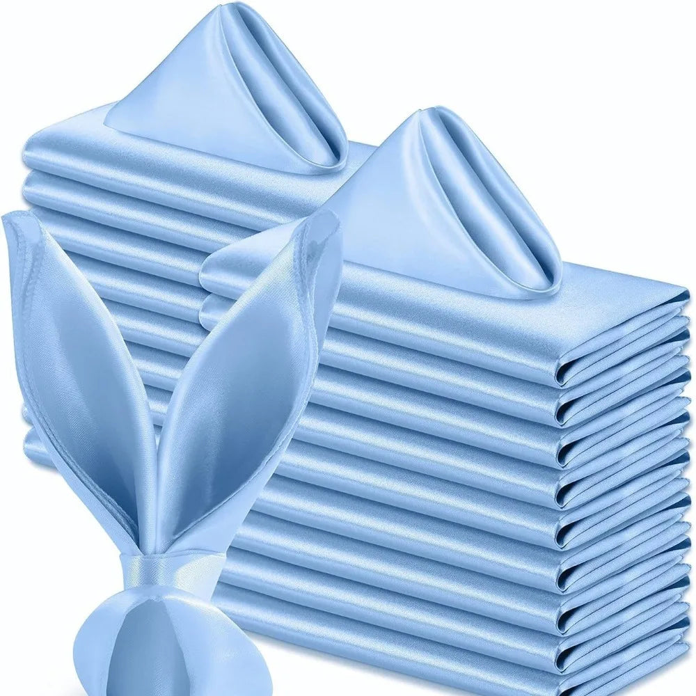 serviettes table gris bleu marine uni soyeuses réutilisables lavables événements fêtes