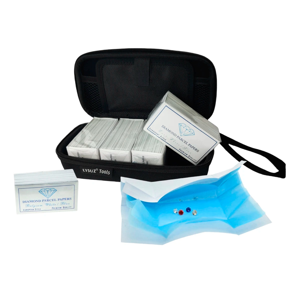 sac rangement portable papiers bijoux pierres précieuses boîte organisation collection emballage présentation trousse transporte