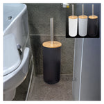 ensemble salle bain bambou distributeur savon porte brosse dents porte savon tasse noir