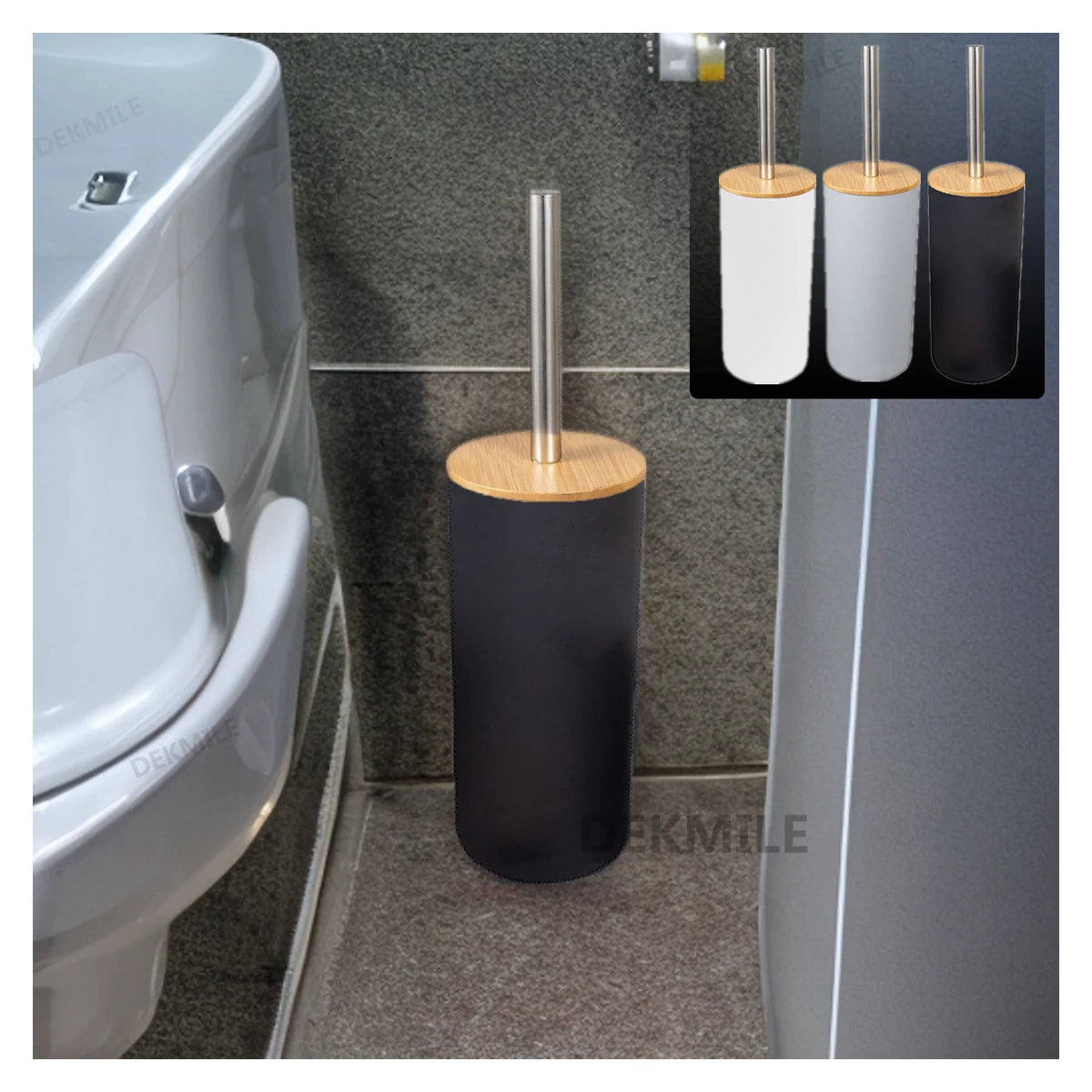 ensemble salle bain bambou distributeur savon porte brosse dents porte savon tasse noir