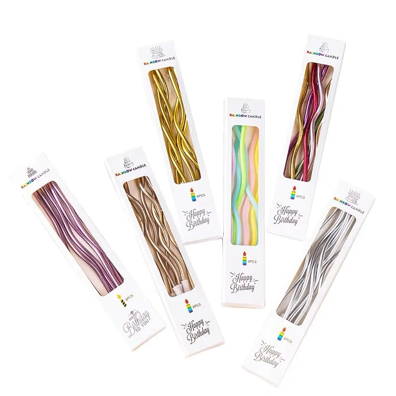 bougies flexibles bougie d'art beeswax flamme colorée violet doré rose vert blanc rayures ondulées