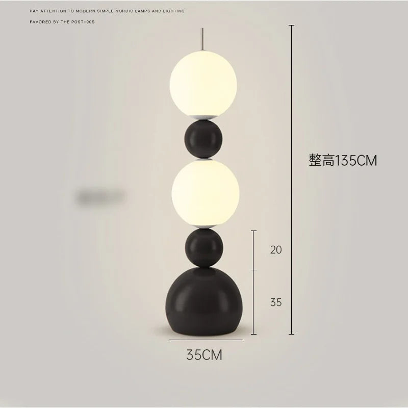 lampe sol moderne led rouge blanche noire sphères minimalistesintérieur décoration chambre salon