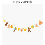 guirlande décorative anniversaire animaux mignons multicolore dessin animé oiseaux ours instruments musique