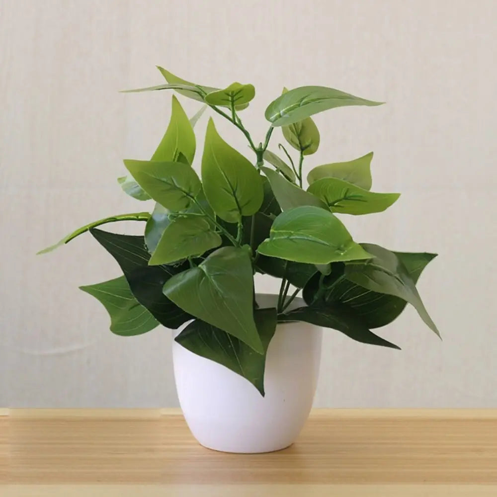 plantes artificielles vertes bonsaï ornement accessoires photo scindapsus pot rotin extérieur moderne
