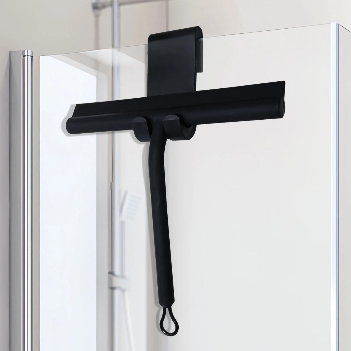 grattoir vitre raclette caoutchouc poignée suspension moderne nettoyage fenêtre noir minimaliste respectueux environnement