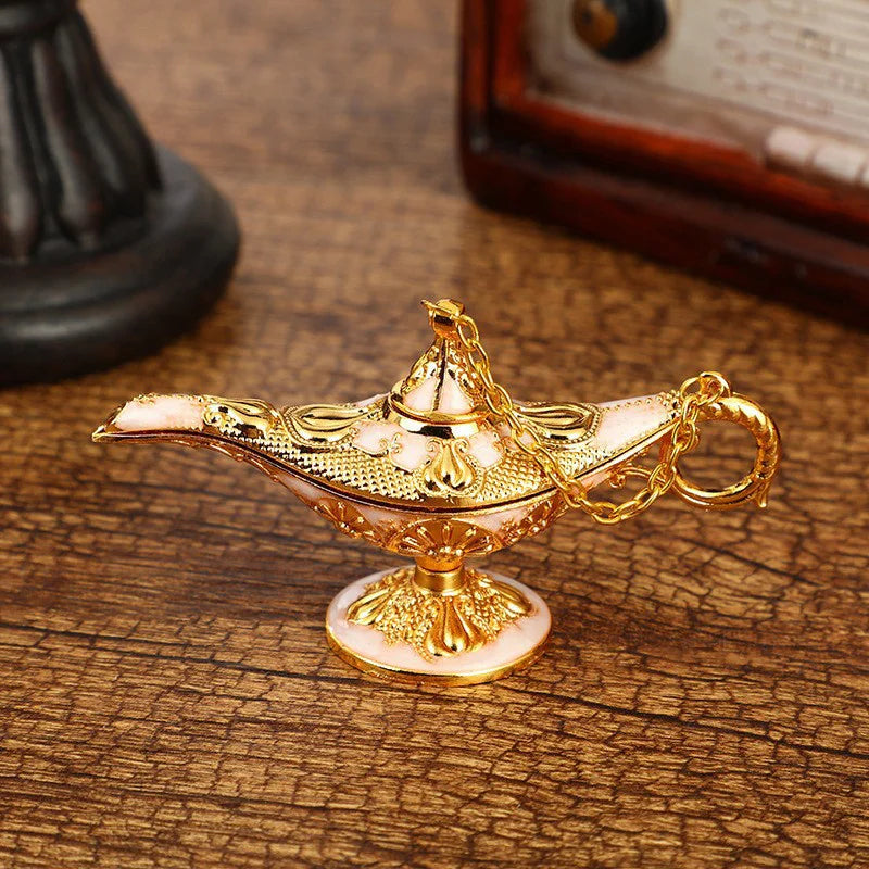 lampe aladdin miniature ornement florale orientale suspendue décoration dorée complexe