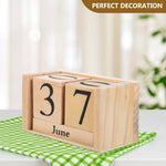 calendrier bois naturel clair grain minimaliste chiffres mois année