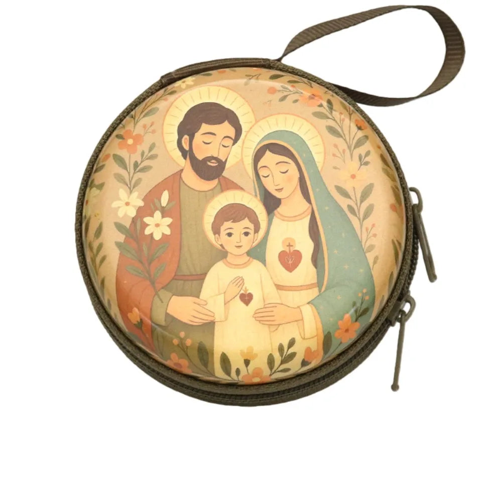 boîte rangement métal zipper illustrations religieuses saints coeurs sacrés multi usages opaques