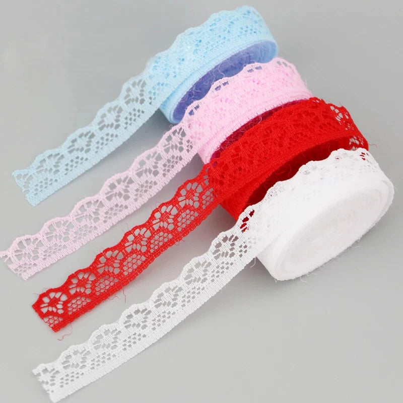 ruban dentelle blanche motif floral 15 mm décoration emballage cadeau traditionnel chic