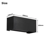lampe murale led moderne noire ip65 verre trempé ajustable 24w 200mm