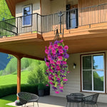guirlande suspendue fleurs artificielles violet rose moderne décoration maison extérieure crochets 75cm
