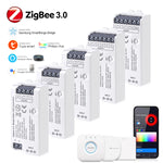 contrôleur led zigbee 3.0 wifi rgb rgbcct bande lumière ajustement luminosité télécommande application mobile