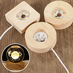 lampe led base bois texture moderne câble usb interrupteur multicolore