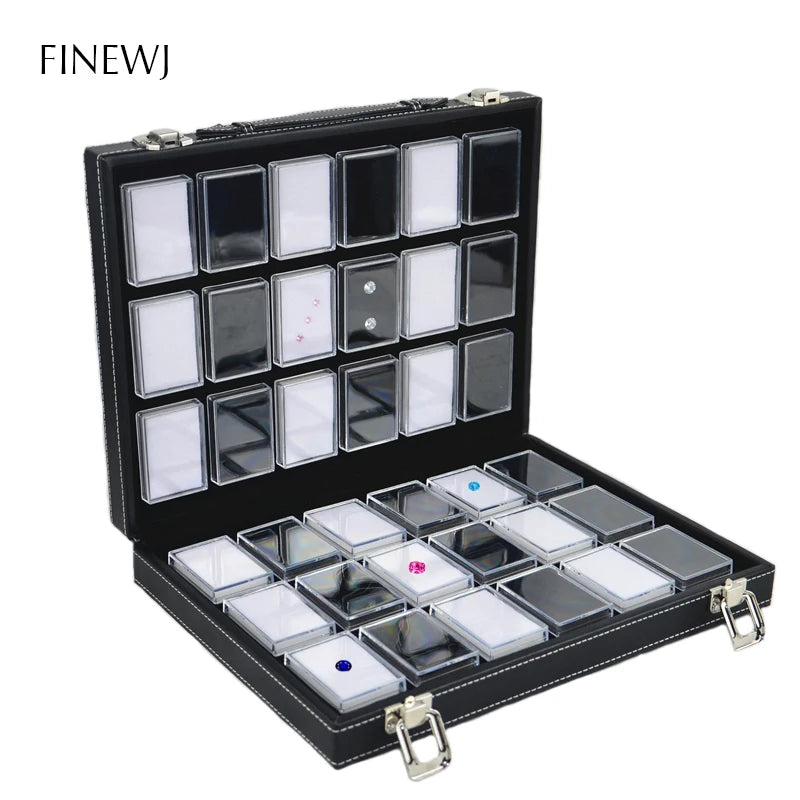 boîte rangement bijoux noir moderne cadenas boîtes transparentes.storage organizer jumbo sizegems