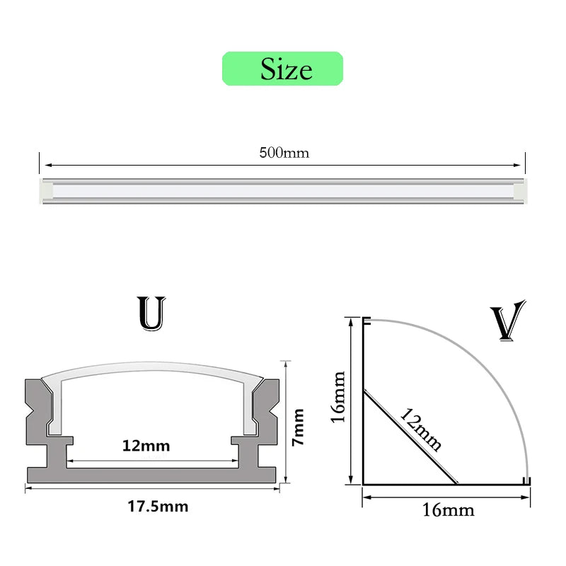 Comparaison des formes V et U du profilé aluminium LED