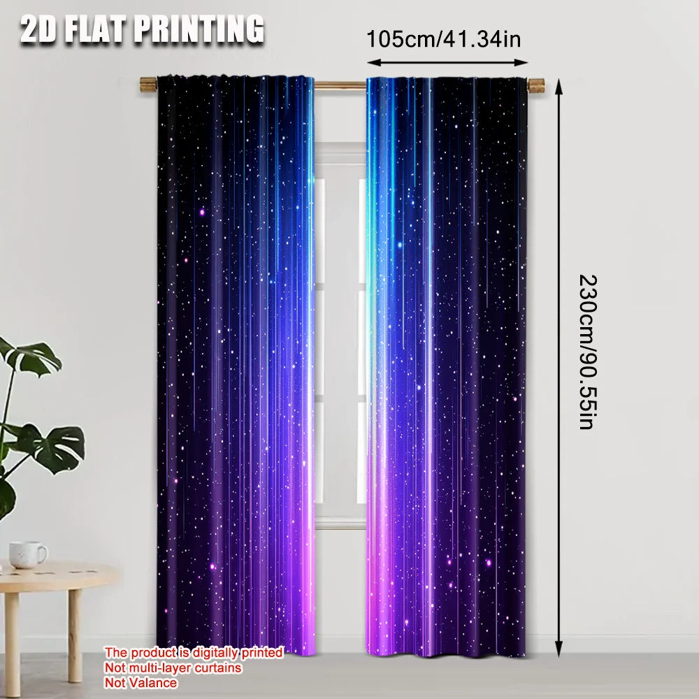 rideau moderne polyester bleu violet étoiles opaques pièces occlusion chambre salon
