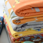 Détail du tissu coton brossé motif pied de poule pour literie