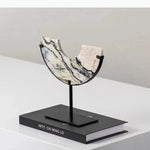 disques decoratifs marbre modernes blanc gris noir beige support metallique decoration maison