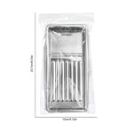 plateau acier inoxydable argenté rainuré instruments manucure professionnel storage tray cosmetic organizer