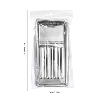 plateau acier inoxydable argenté rainuré instruments manucure professionnel storage tray cosmetic organizer