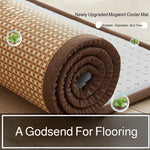 tapis solide rectangle fibre bambou couleur beige bordure marron moderne minimaliste lavage main