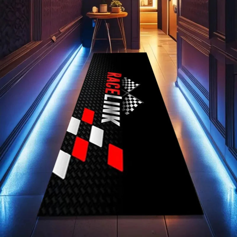 tapis antidérapant polyester feutre moderne noir blanc rouge résistant saleté intérieur extérieur