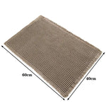 tapis bain beige clair gaufré antidérapant franges moderne dimensions 60x40cm