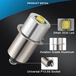 ampoules led 3w p13.5s 3v 12v 6v 24v maglite universelle blanc chaud blanc argenté