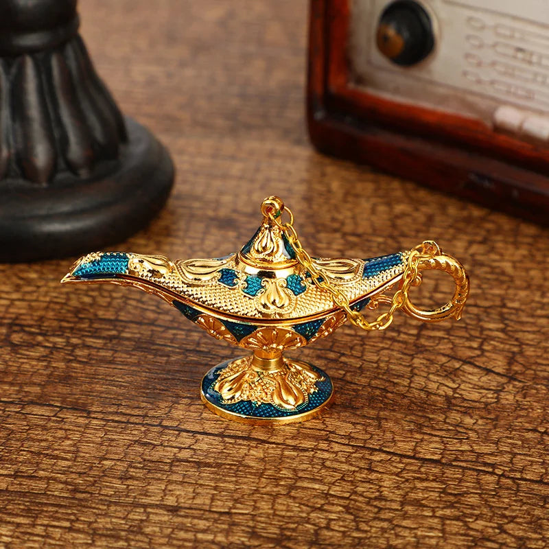 lampe aladdin miniature ornement florale orientale suspendue décoration dorée complexe