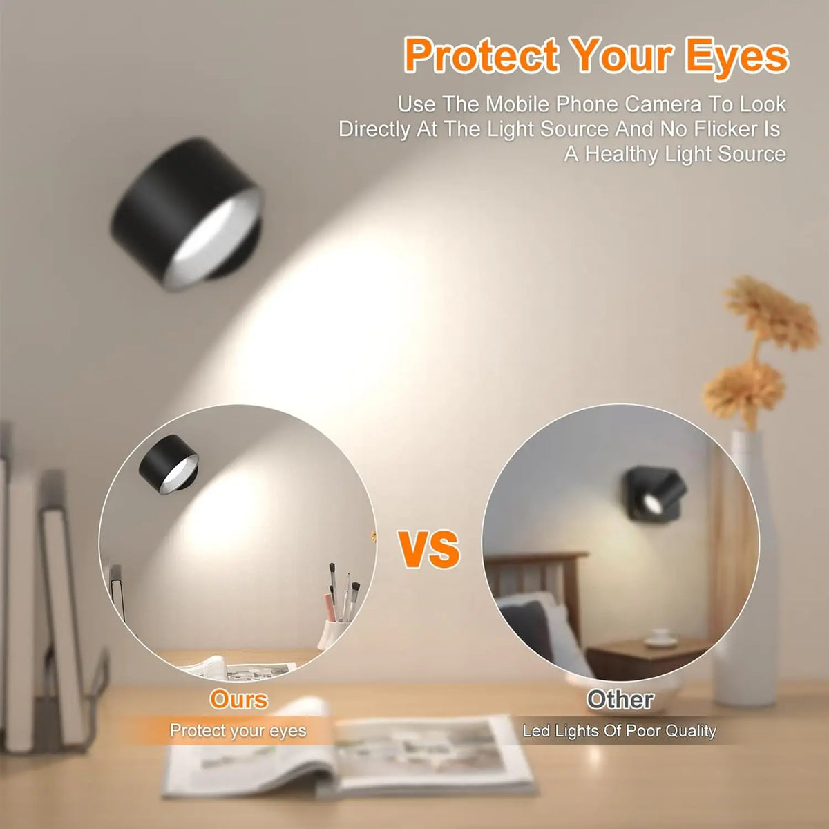lampes murales led rechargeables télécommande moderne noires blanches minimaliste