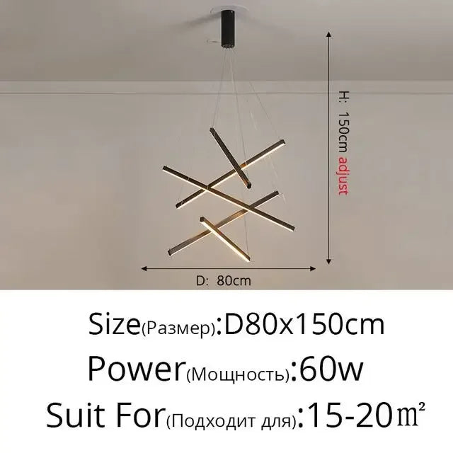 suspension lumineuse moderne diagonale géométrique noir blanc boisclair led