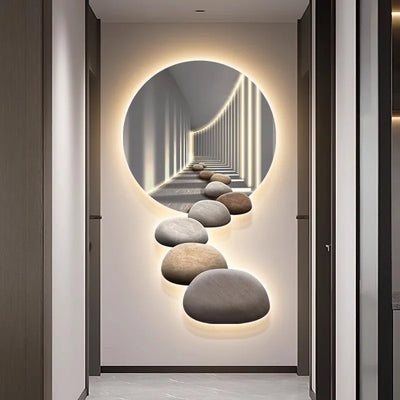 Peinture lumineuse LED moderne hall d'entrée design luxe blanc