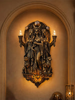 statue murale historique figurine antique bronze doré décoration intérieure baroque gothique complexe sculptural