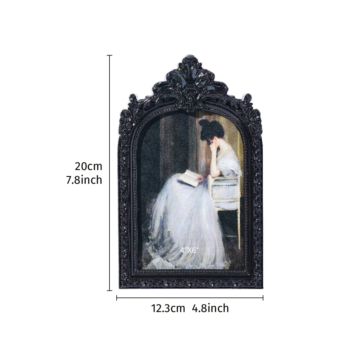 cadre photo vintage noir blanc orné résine baroque décoration photo moderne