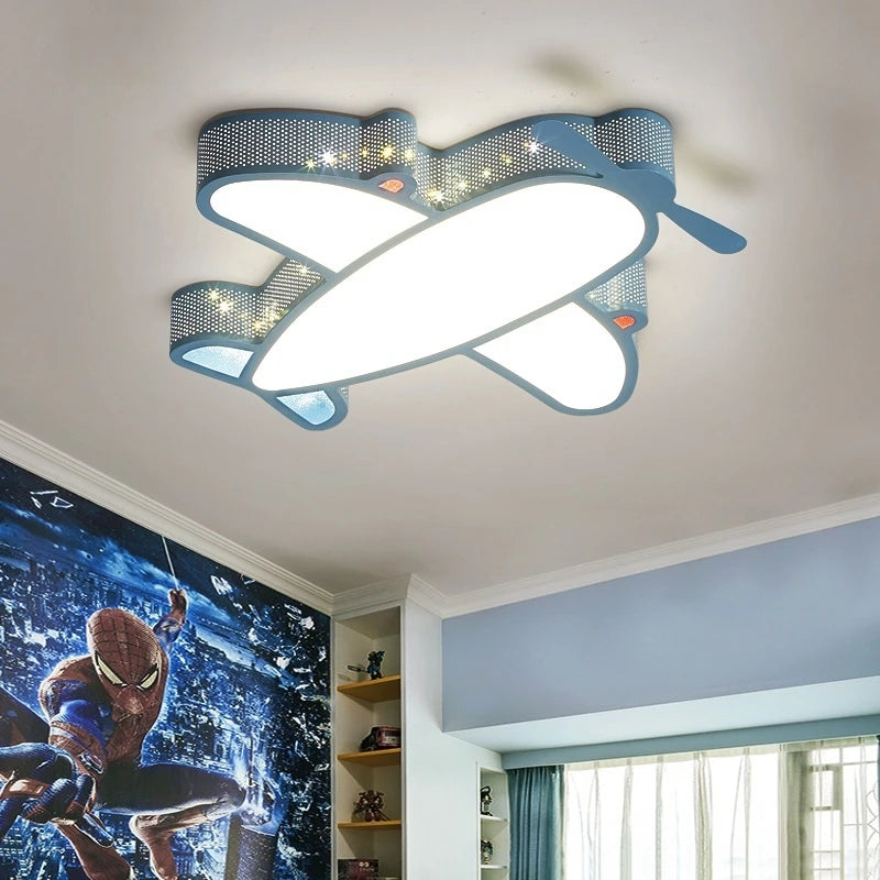 lampe moderne avion étoiles bleu blanc enfant chambre salon