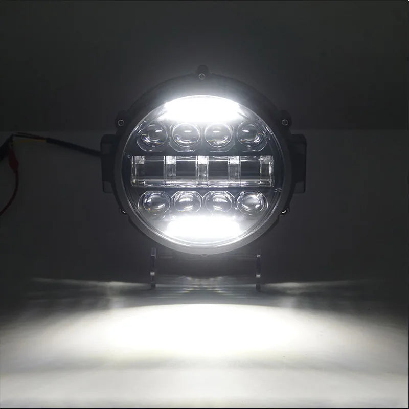 projecteur led phare noir moderne robuste diodes alignées cable ip67