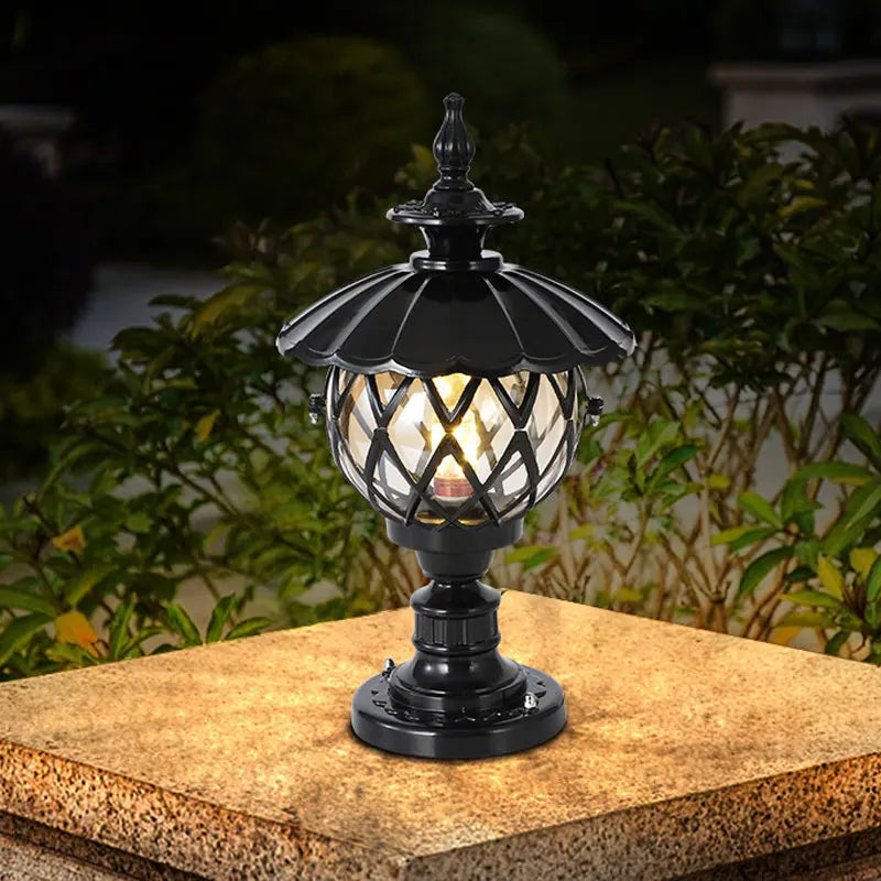 lampe table vintage aluminium bronze noir ajourée ip65 led e27