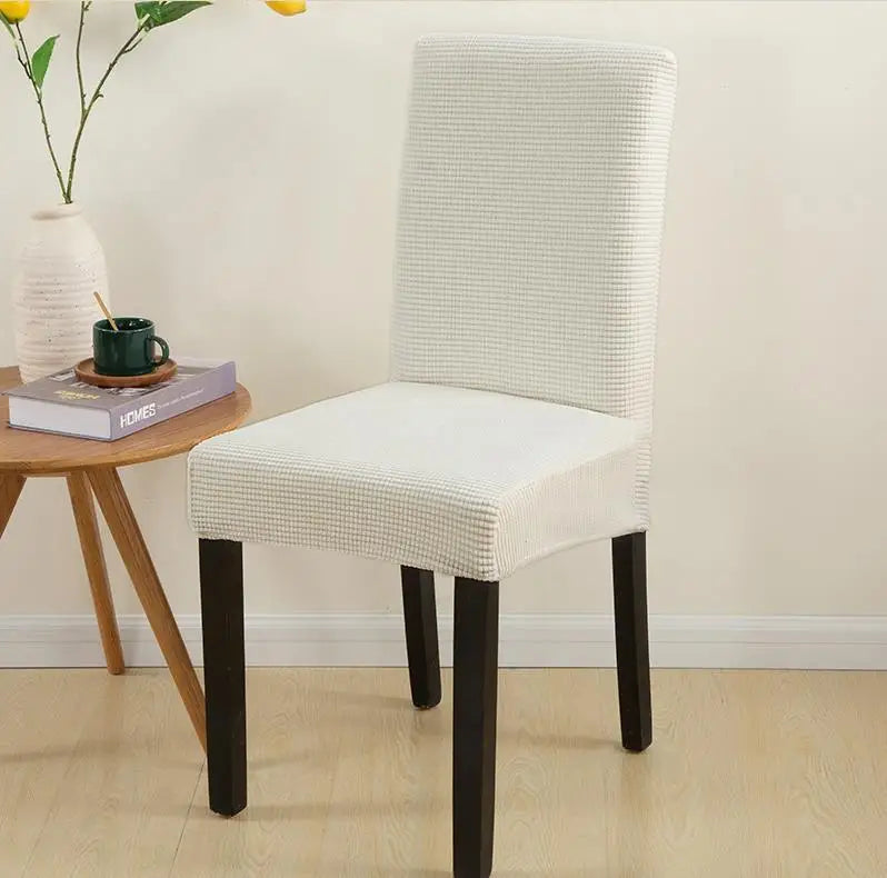 housses chaise moderne gris tissu petits points polyester coton plage fauteuil mariage banquet protection