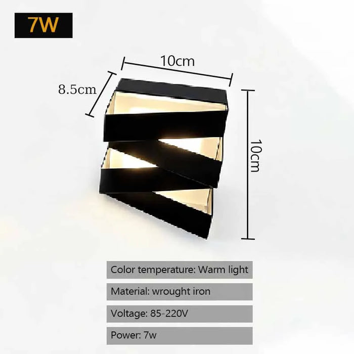 lampes murales modernes led noires géométriques extérieures intérieures 21cm 10cm
