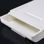 tiroirs rangement adhésifs blancs plastique lisse sous réutilisables minimaliste 22cm 8.66cm 3.5cm