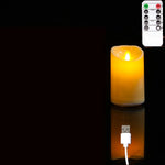 bougies led sans flamme rechargeables blanc crème rondes modernes télécommande usb adhésives noël vacances