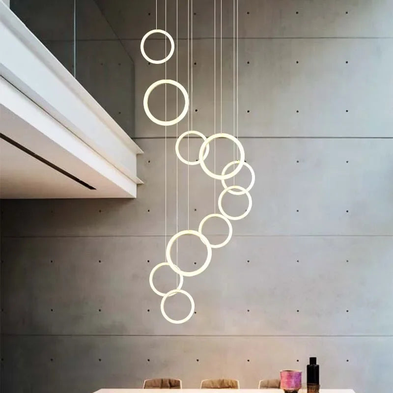 suspension lumineuse moderne acier inoxydable blanc 10 lumières 110v 240v