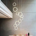 suspension lumineuse moderne acier inoxydable blanc 10 lumières 110v 240v