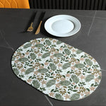 tapis table moderne fleurs feuilles citrons blanc vert jaune rouge beige