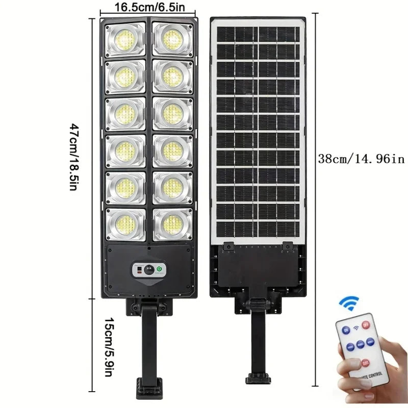 Lampe solaire extérieure détecteur mouvement modes télécommande moderne led noir jaune gris