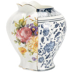 vase céramique classique blanc bleu fleurs traditionnelles décoration intérieure salon